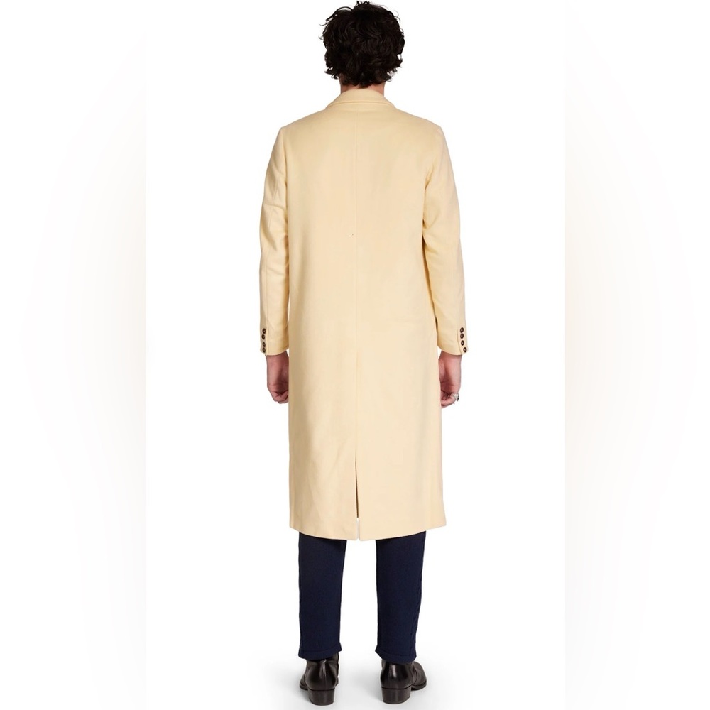 LES TIEN Black Label Cashmere Car Unisex Coat in Canary - Picture 4 of 16